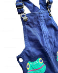 Mini Boden Overalls in Rich Emerald Green Frogs Short Romper