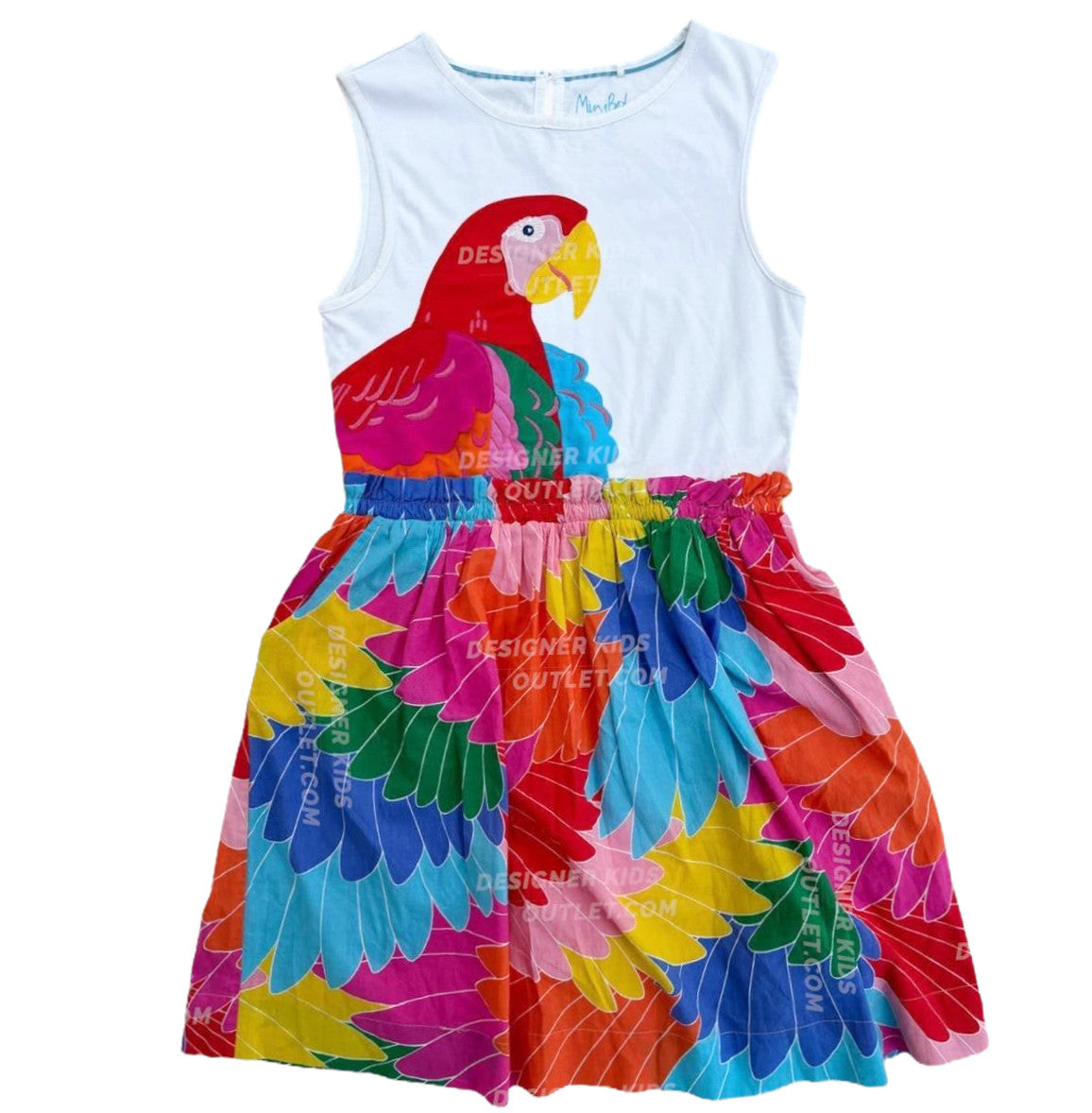 strapless open back dress Mini Boden Girls Tropical Parrot Feather Party Dress – Designer Kids Outlet