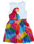 Mini Boden Girls Tropical Parrot Feather Party Dress