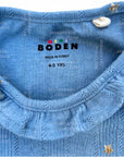 NWOT Mini Boden Twinkle Ribbed Azure with Gilded Stars Top