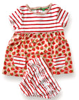 Mini Boden Baby Girls Strawberry Hotchpotch Dress & Knickers Set in Peach Melba