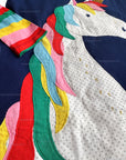 Mini Boden Girls Navy Unicorn Appliqué Dress | Sizes 2–12Y