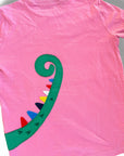 Mini Boden Girls Pink Chameleon Shirt Eating Ice Cream Cone Appliqué Tee