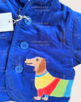 Mini Boden Boys Sausage Dog Hooded Corduroy Jacket - Starboard Blue