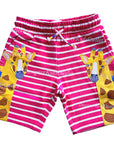 Mini Boden Girls Jersey Appliqué Shorts Tutti Fruity Pink Giraffe Summer Shorts