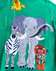 Mini Boden Jungle Safari Animal T-shirt Sapling Green Front and Back Appliqué