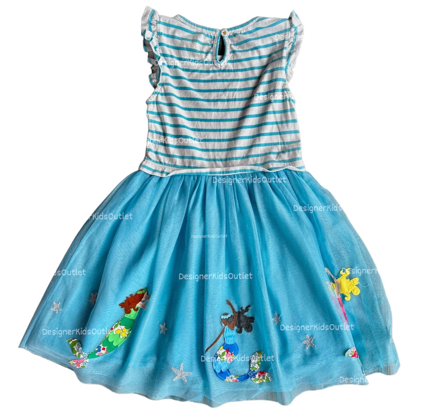 boden mermaid dress Mini Boden Kids' Flutter Sleeve Applique Dress Iced Aqua Mermaids Girls Boden