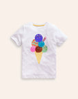 NWOT Mini Boden Ice Cream T-shirt - White Ice Cream
