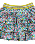 Pre-Loved Mini Boden Ruffled Floral 3 Tiered Flare Skirt with Stretch Waist