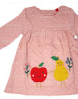 NWOT Baby Boden Mini Boden Fruit Appliqué Dress Girls Apple & Pear