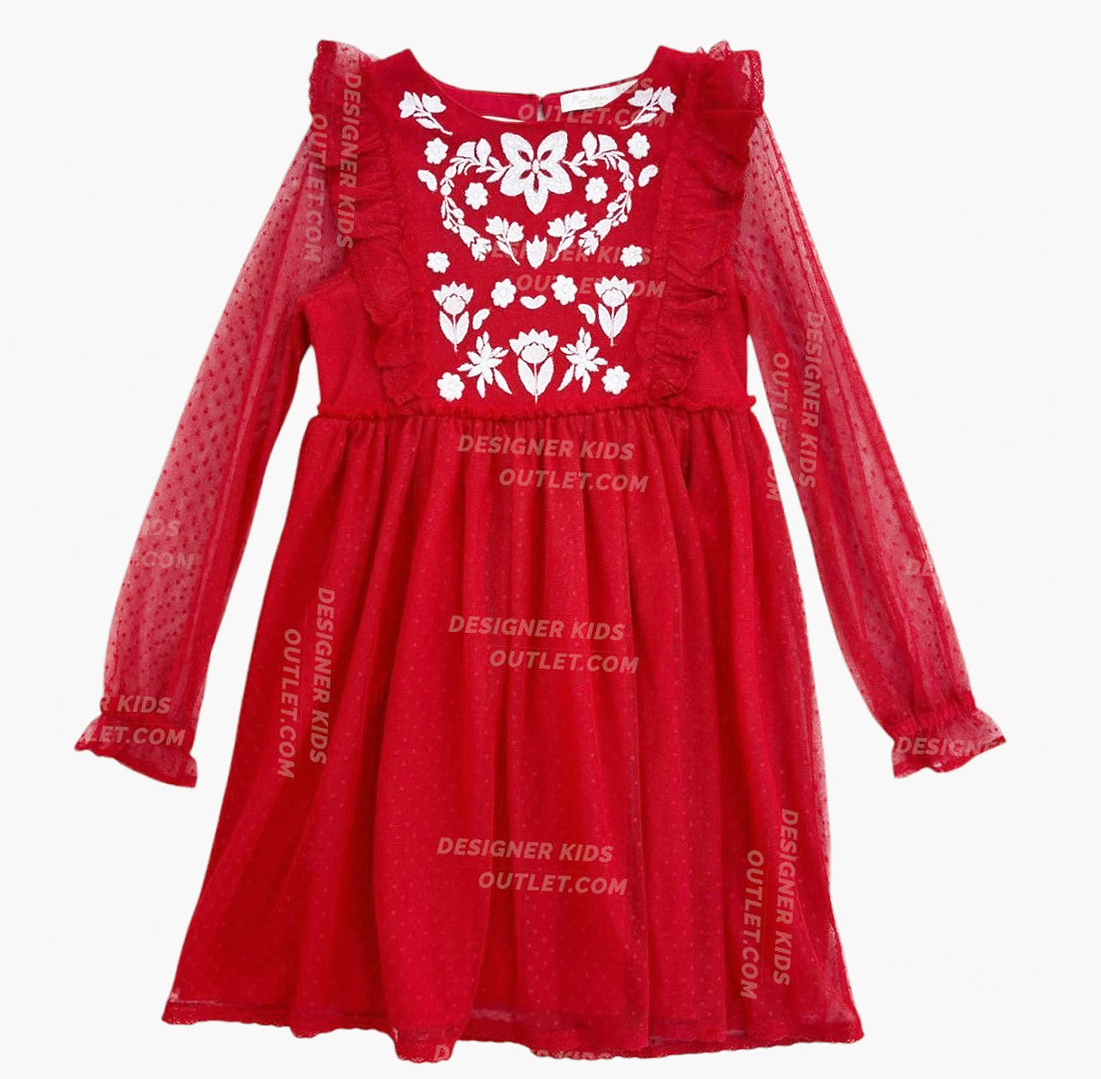 NWOT New Boden Scarlet Garden Lace Dress  Designer Kids Outlet
