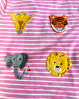 Baby Boden Girls Crochet T-shirt Pink Lemonade/Ivory Jungle Mini Boden Safari
