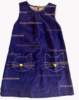 NWOT Mini Boden Purple Corduroy Pinafore Cat Dress Halloween