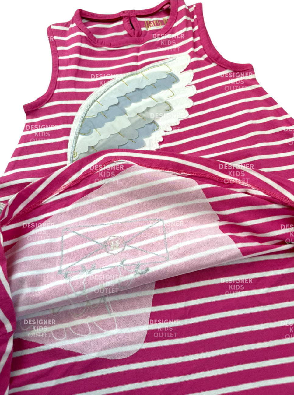 Girls Harry Potter Dress Hedwig Owl | Pink Striped Dress
