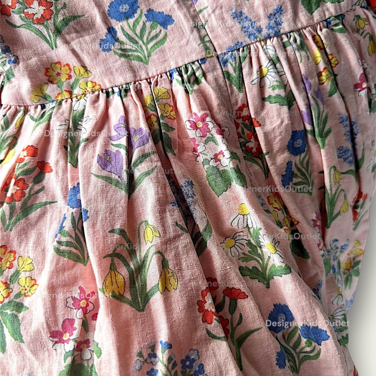 mini boden vintage dress Girls Vintage Dress Pink Flowers | Cotton Linen