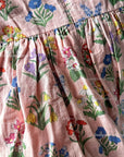 Mini Boden Cotton Linen Vintage Dress Dusty Pink Flowers