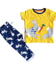 Baby Boden Boys Bunny Hop Appliqué Play Set – Yellow & Navy Mini Boden