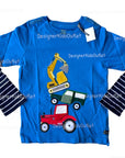 Joules Boys Construction Vehicle Appliqué Long Sleeve T-Shirt