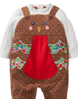 Mini Boden Terrier Dog Overalls Play Set - Baby Girls Brown Robin