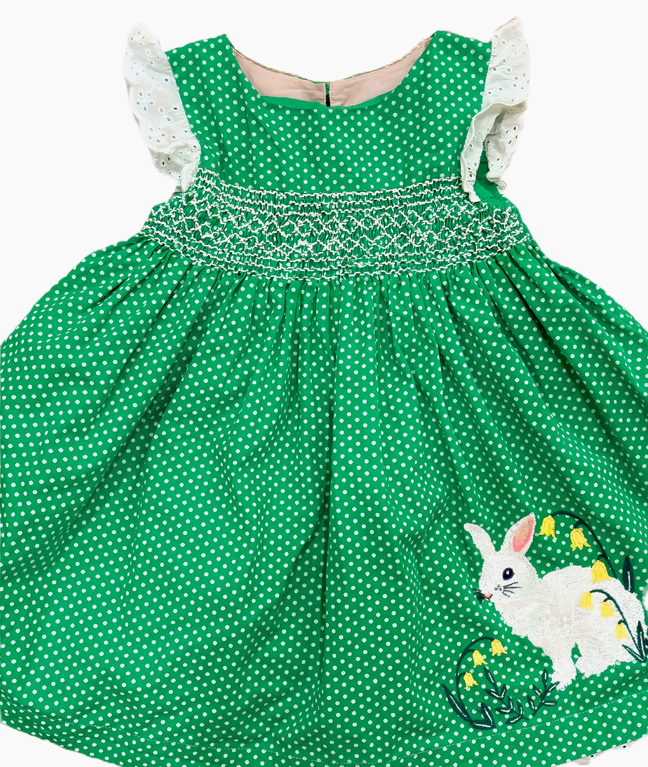 Mini Boden Bunny Rabbit Girls Smocked Green Dress – Designer Kids Outlet