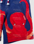 Mini Boden Octo-Fun Short Boys Octopus Jersey Shorts - Navy and Red