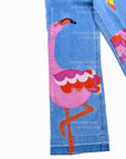 NWT Mini Boden Denim Fantasy Flamingo Flares Denim Jeans for Girls