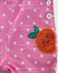 NWT Mini Boden Pink Spot Fruit Apple Pear Orange Romper