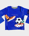 Mini Boden Boys Soccer Ball Blue Shirt Football Soccer Shoe