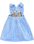 NWOT Mini Boden Meadow Hopper Striped Pinafore Floral Easter Bunny