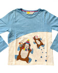Mini Boden Girls Guinea Pigs Snow Angels Appliqué T-Shirt - Surfboard Blue