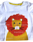 Baby Boden Boys Appliqué Bouclé Lion T-Shirt - Ivory Background