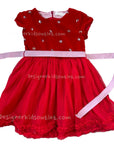 Pre-Loved Mini Boden Velvet Dress with Sequin Polka Dots Holiday Red