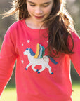 NWOT Frugi Bethany Applique Top - Watermelon/Pegasus
