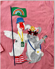 De-Labeled/Sample Mini Boden Animal Appliqué T-shirt Formica Pink Animals
