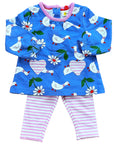 Mini Boden Baby Girls Supersoft Jersey Play Set – Baby Blue Daisy Duck