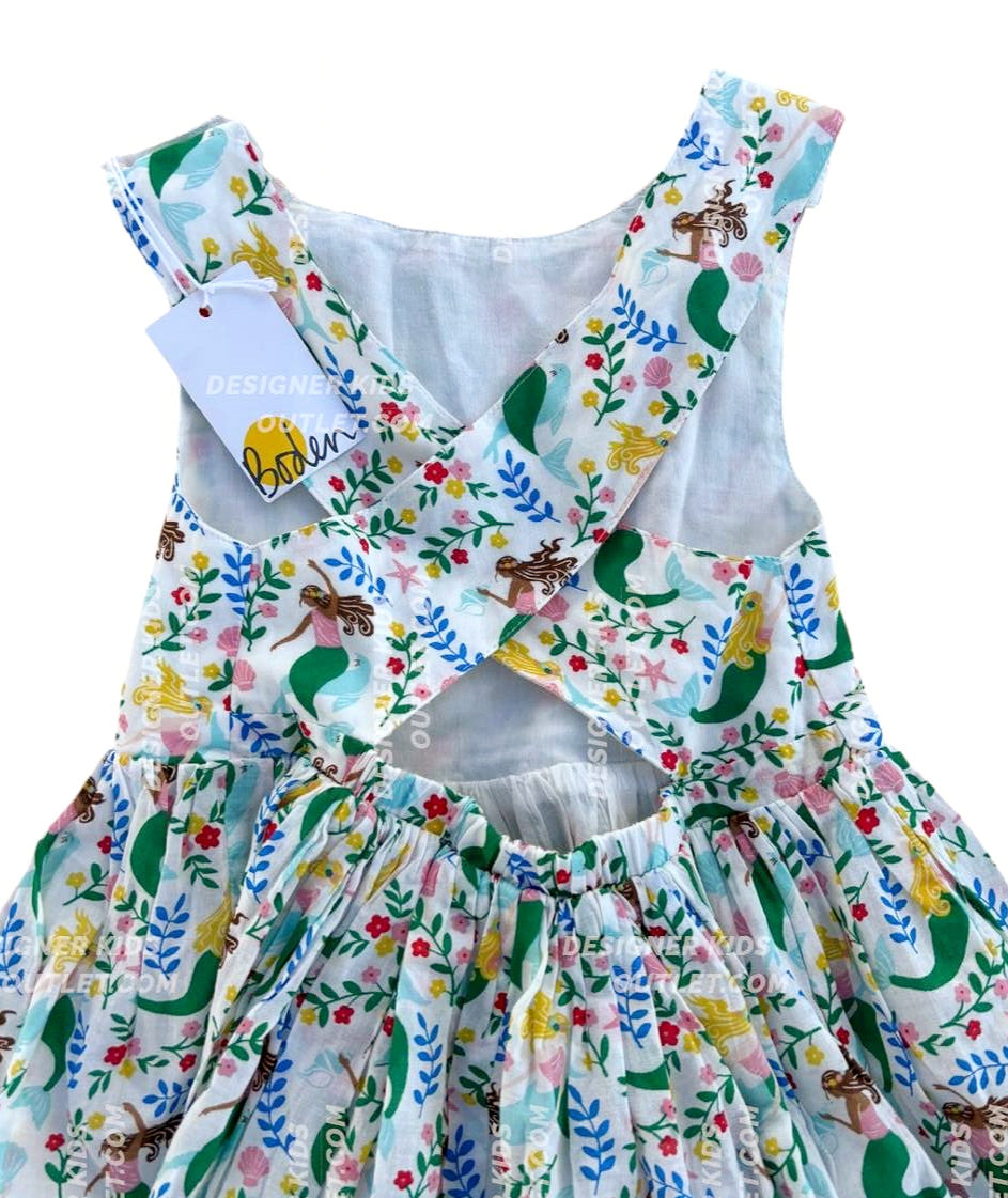 mini boden mermaid dress Mini Boden Girls Mermaid Garden Cross-Back Sundress – Designer Kids Outlet