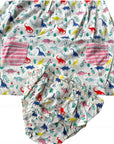 Mini Boden Baby Girls Printed Dino Jersey Dress And Knickers Set