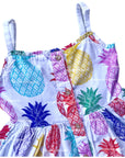 Mini Boden Girls Fun Sun Dress Colorful Pineapple Print