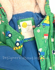 Mini Boden Baby Boys Multi Coastal Farm Friendly Tractors Cows Pigs Snowsuit