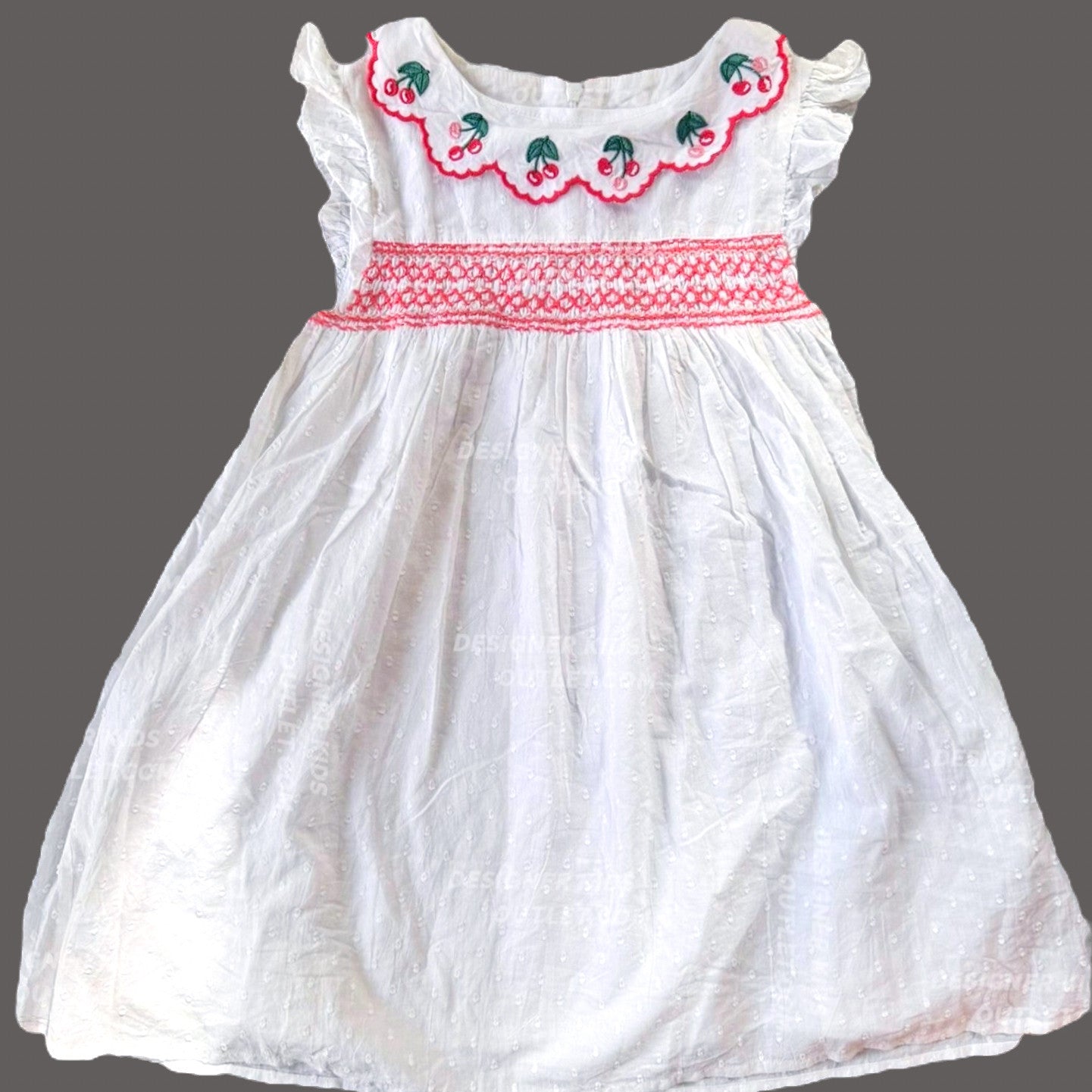 mini boden cherry dress Sample/DeLabled Mini Boden Cherry Blossom Eyelet Collared Dress
