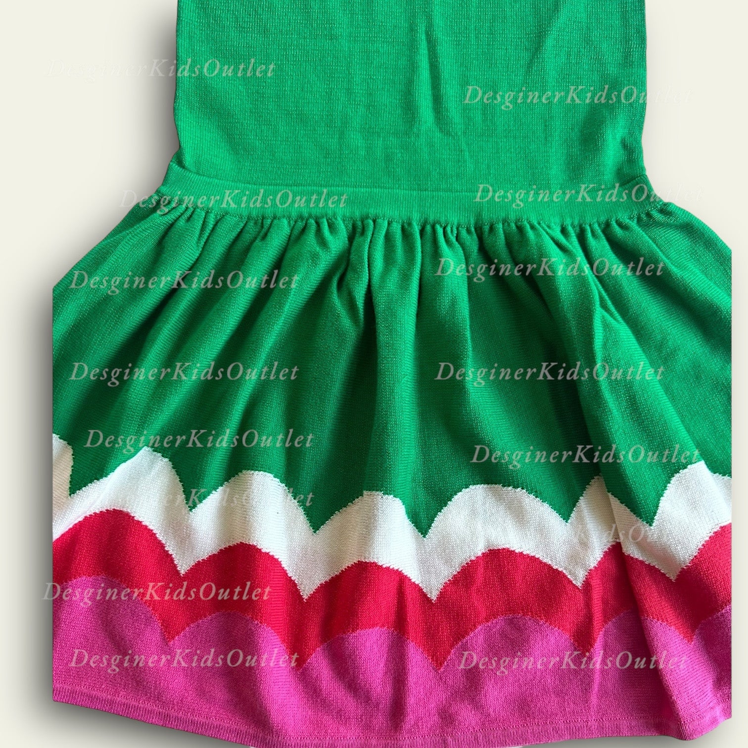 Mini Boden Boden Crochet Collar Knitted Green Girl Dress