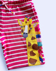 Mini Boden Girls Jersey Appliqué Shorts Tutti Fruity Pink Giraffe Summer Shorts