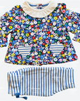 Mini Baby Boden Blossom Striped Joy Dress Play Set Heart Shaped Pocket