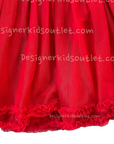 Pre-Loved Mini Boden Velvet Dress with Sequin Polka Dots Holiday Red