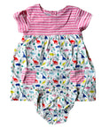 Mini Boden Baby Girls Printed Dino Jersey Dress And Knickers Set