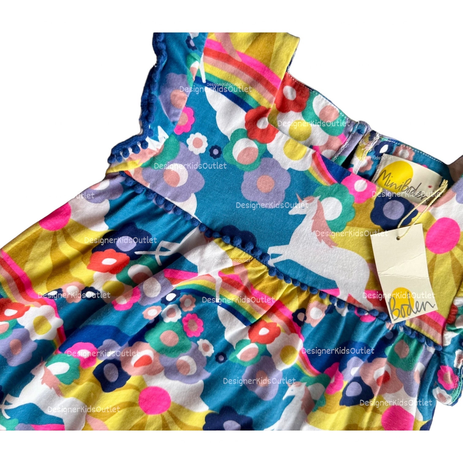 mini boden unicorn dress Mini Boden Girls Unicorn Rainbow Cloud Long Sleeve Dress Kids Size 2-3Y