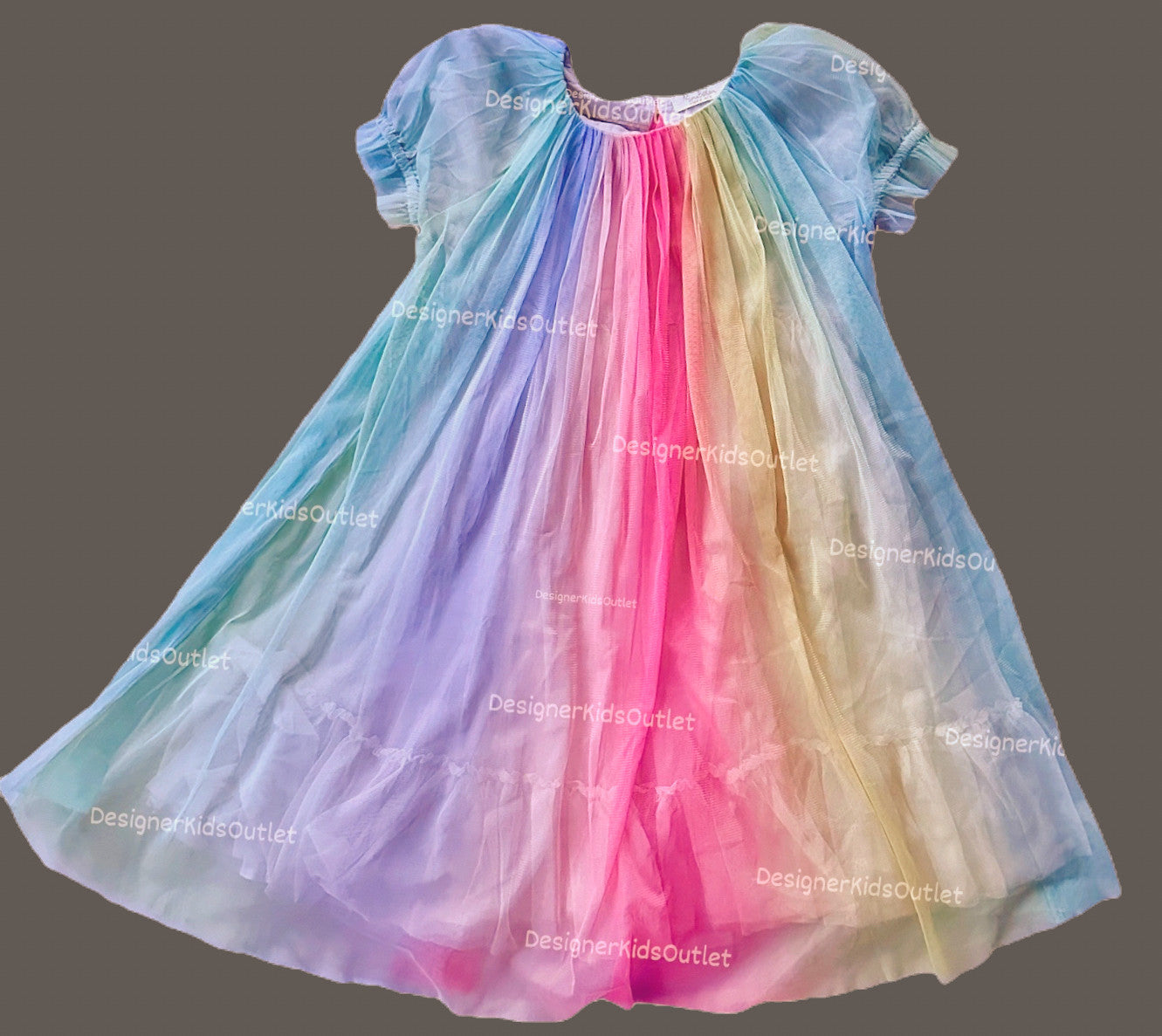 Mini Boden Girls Pastel Rainbow Dream Tulle Dress