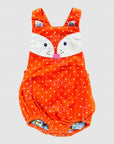 NWOT Mini Boden Cheeky Cub Polka Romper in Sunset Orange