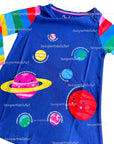 NWOT Mini Boden Appliqué Planet Pocket Tunic for Girls (Navy & Multi-Color)