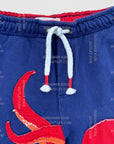Mini Boden Octo-Fun Short Boys Octopus Jersey Shorts - Navy and Red